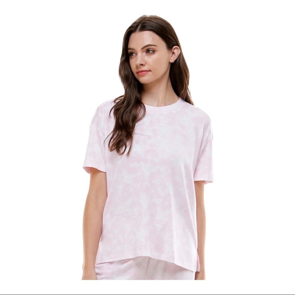 New ~EMERSON ROAD ~ Butter, Knit High/Low Tee ~ Size M ~ Pink/White